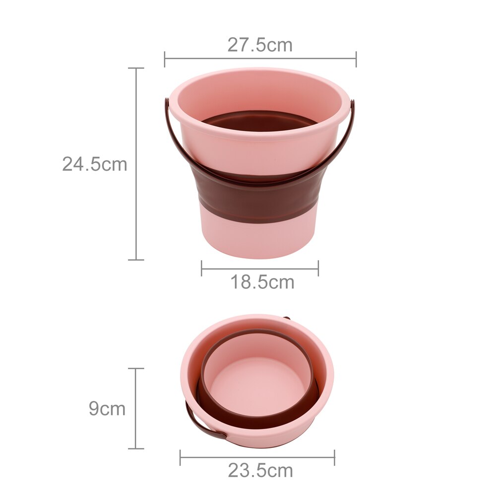 4.6L/10L/16.8L Collapsible Bucket Portable Folding Bucket PP TPE Car Washing Bucket Children Outdoor Fishing Travel Home Storage: Pink  M 5L