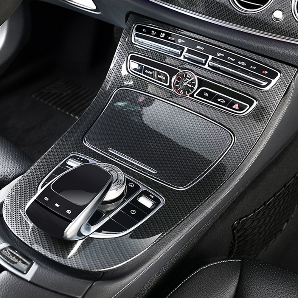 Auto Center Controle Versnellingspook Panel Decoratieve Bekleding Koolstofvezel Voor Mercedes Benz E-Klasse W213 E200 E300 Auto auto Accessoires