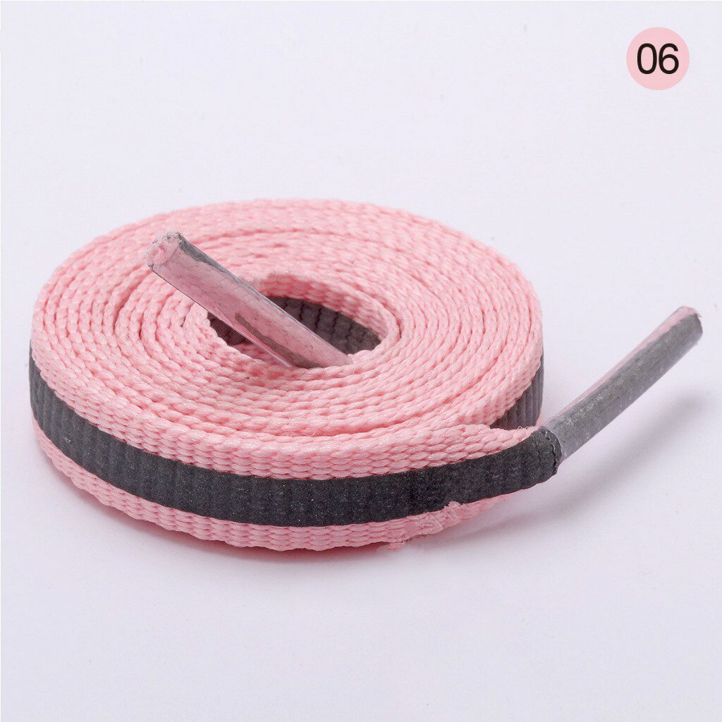 1 Paar Platte 8Mm Reflecterende Runner Veters Veiligheid Lichtgevende Gloeiende Schoenveters Unisex Voor Sport Basketbal Canvas Schoenen