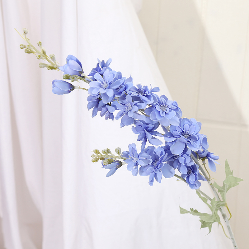 IPOPU 6 Fiori Artificiali Di Delphinium Viola - Altezza 85 Cm, Ramo Con 23 Capolini In Seta Per Decorazioni