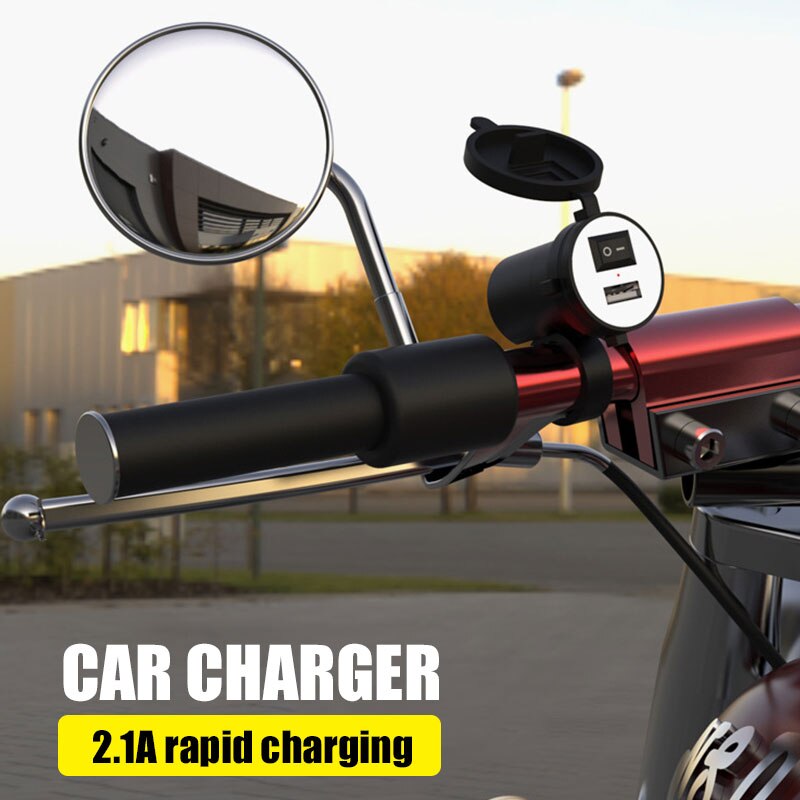 Praktische Auto Charger USB 12 V Motorcycle Stuur Mounts Charger Socket Universele 2A Auto Snellader