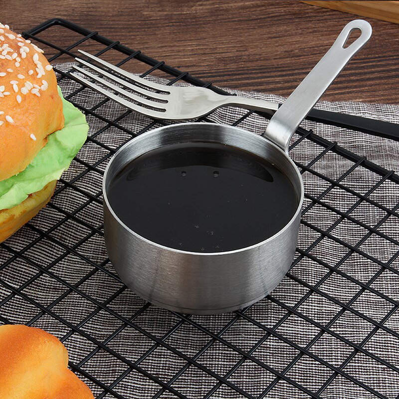 100ML Stainless Steel Cooking Pot Long Handle Chocolate Melting Pot Milk Boiler Butter Melting Pot Pastry Bake Tool
