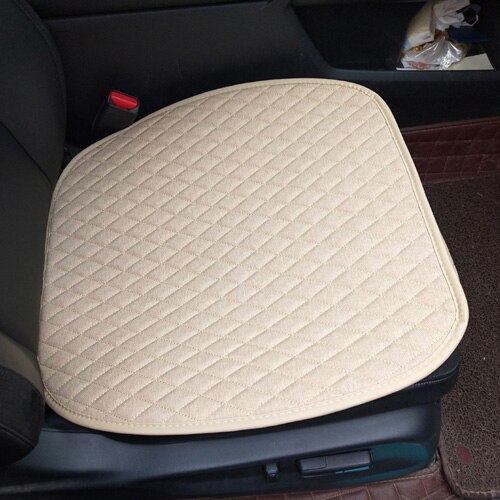 Linen/flax Fabric Car Seat Cover For Kia Rio Front Rear Flax Cushion Breathable Protector Not In Summer M4 X35: beige front 1pcs