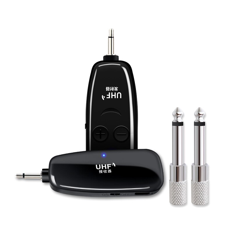 Wireless Guitar Transmitter Receiver Set Wireless Guitar System 4 Channels for Electric Guitar Bass (Black): Default Title