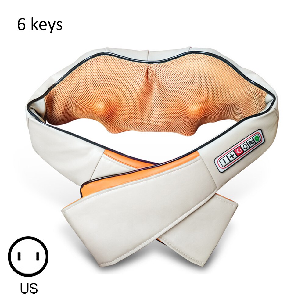 Masażer szyi szal Shiatsu urządzenie szyjki macicy urządzenie robić masażu na ramię samochodu relaksacja ludzkie szale symulacji: 6 keys US
