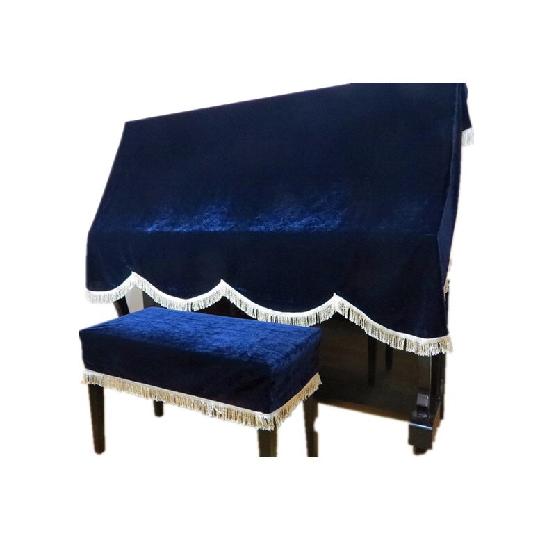 Upright Piano Cover Up En Piano Seat Cover Stoel Set Volledige Soundboard Stand Fluwelen Doek Kwastje Kruk