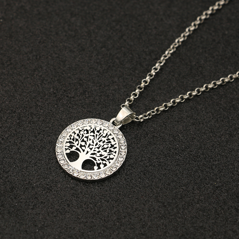 JAKONGO Goud Kleur Crystal Boom van Het Leven Charm Hanger Collier voor vrouwen Vriendschap Ketting 60cm