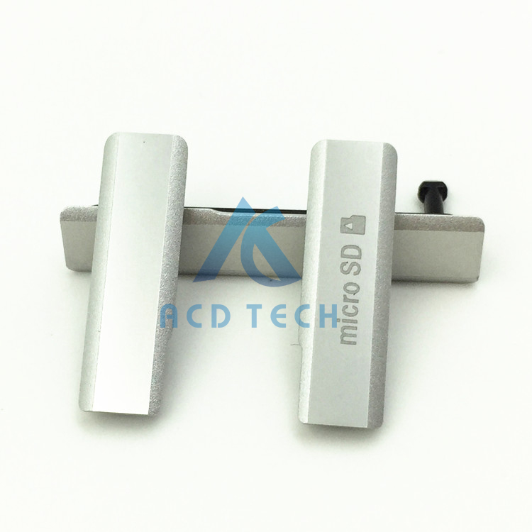 100% Original puerto de carga USB tapa del enchufe del polvo + Puerto Micro SD + ranura del Puerto de la tarjeta SIM impermeable para sony Xperia Z1 L39H C6903