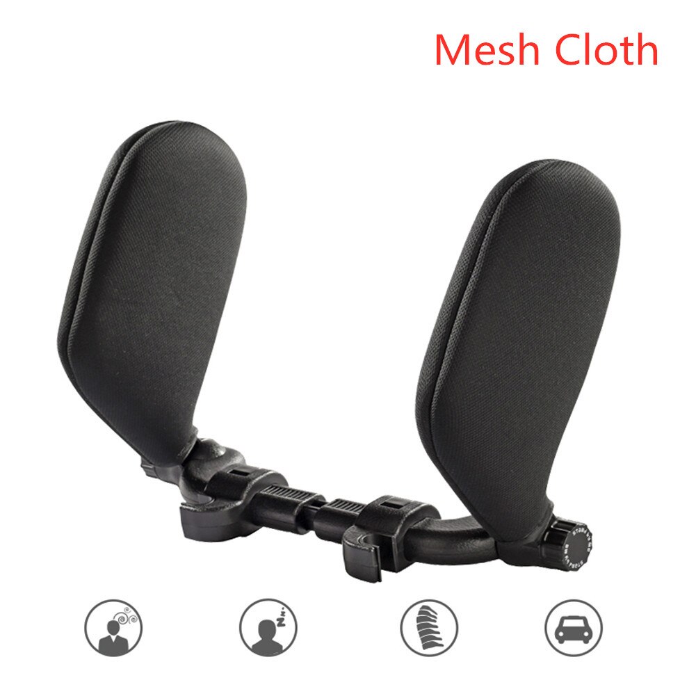 Poduszka robić spania samochodu zagłówek fotelik samochodowy wsparcie szyi dla dziecka kręgosłw górę szyjny regulowana szerokość wysokość dla większość samochodów z zagłówkami: czarny mesh