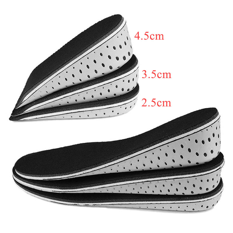 Semelles rehaussantes invisibles pour hommes et femmes, coussinets pour demi-chaussures, en mousse à mémoire de forme, respirantes, 2.5-4.5cm