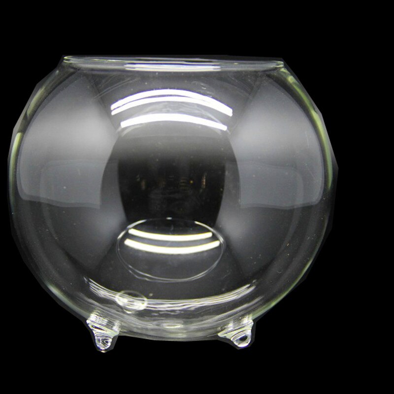 Glass Jewelry Container Aquarium Fishbowl Flower Plants Jar Home Decoration Vase Round Glass Necklace Storage Holder Stand