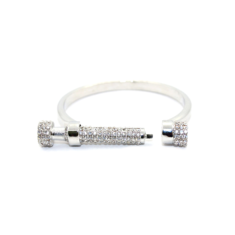 Neue Luxus Kristall Hufeisen Manschette Armbänder frauen Strass Pulseira Feminina Schraube Armreifen Arm Manschette bijou brassard