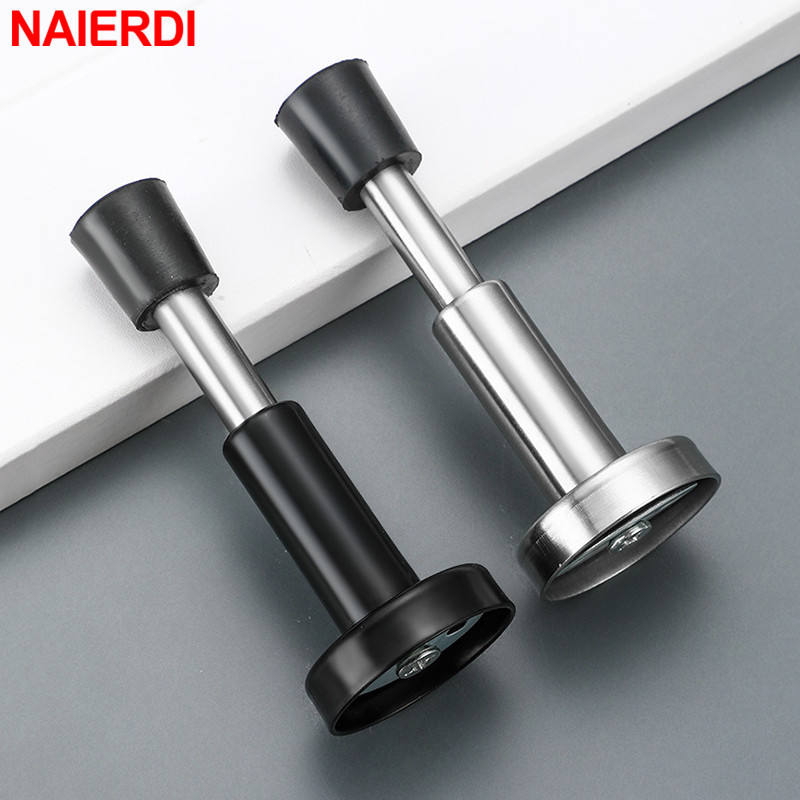NAIERDI Türstopper mit hydraulischem Puffer, Türstopper aus Edelstahl, Wandmontage, stumm, nagelfrei, Türhalter, berühren-Türbeschläge