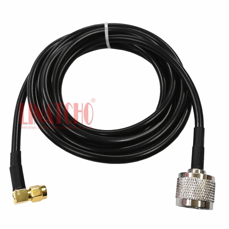 50 ohm 2 metros rg58u RF coaxial n macho a ángulo recto sma macho anatenna jumper cable