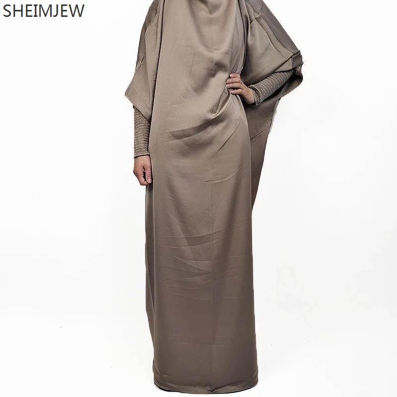 Abito da donna medievale Dubai Türkiye Abito grande altalena tinta unita Abbigliamento genitore-figlio Ramadan Eid Al-fitr Abiti da preghiera musulmani