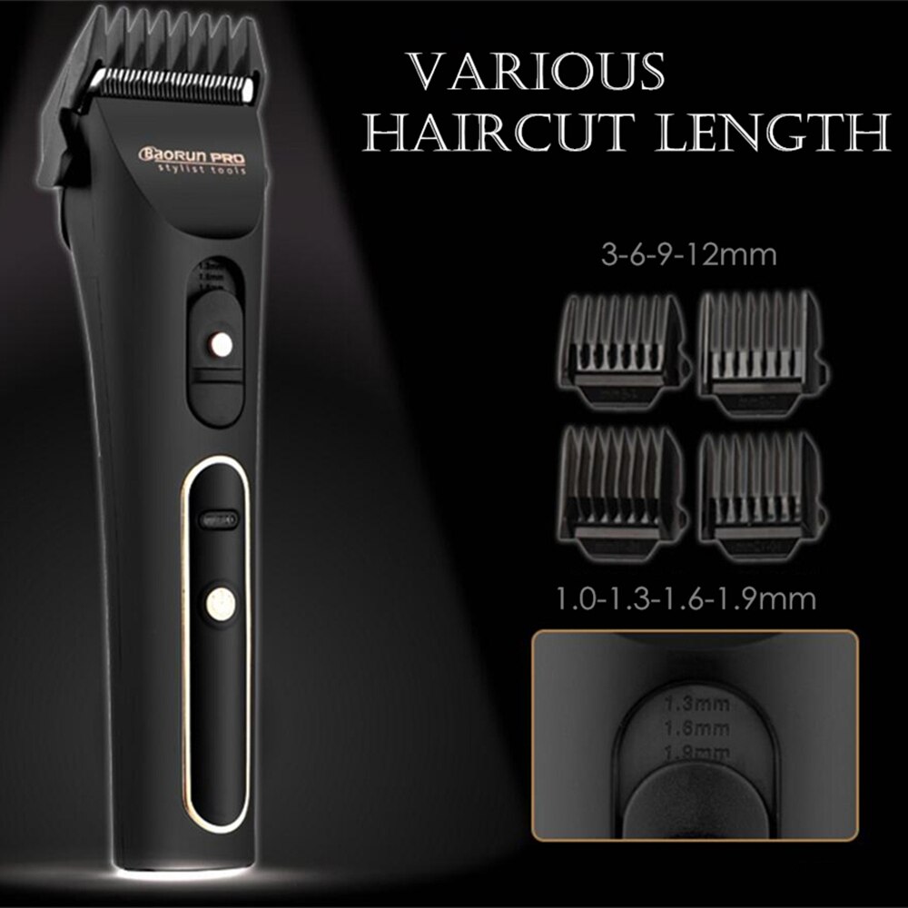 Rechargeable Hair Clipper 18650 Lithium Battery Electric Hair Trimmer Beard Shaver for Men Hair Cutting Machine
