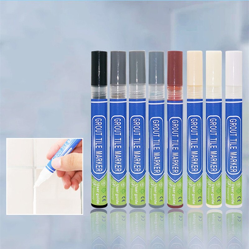 Stylo de peinture mural en porcelaine pour salle de bains, 1 pièce, réparation des espaces, stylo de couleur, recharge de carreaux blancs, stylo de coulis, imperméable, agent de remplissage anti-moisissure