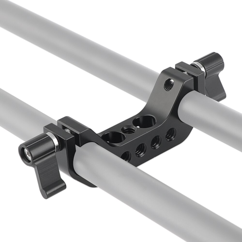 Kayulin 15mm Rail double tige pince 1/4 "-20 filetage noir bouton pour DLSR caméra plate-forme Cage plaque de base