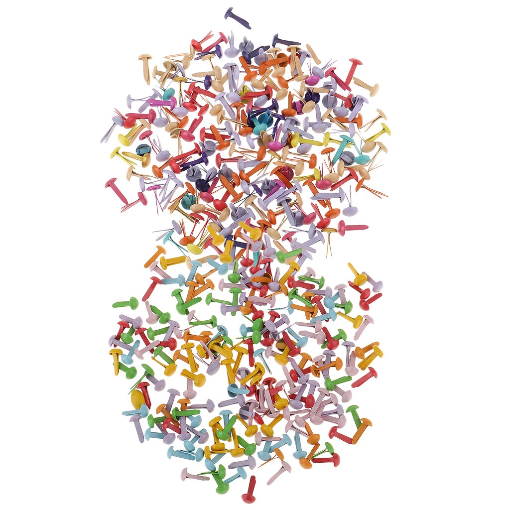 400 Pieces Mix Color Metal Brad Paper Fastener For DIY Scrapbooking Crafts