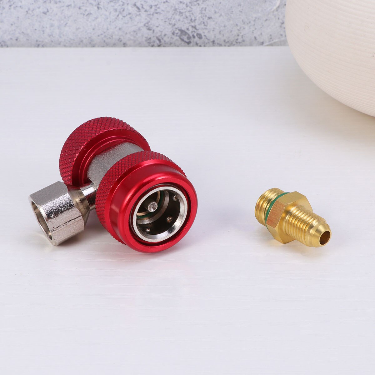 2pcs Coupler Connector Durable Metal Adapter Coupler Connector for Air Conditioning Auto Car A35