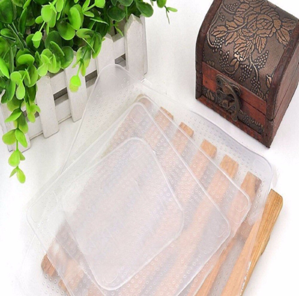 ZORASUN 4PCS Reusable Silicone Food Wrap Strech Saran Wrap Food Fresh Seal Cover Multifunction Kitchen Tool