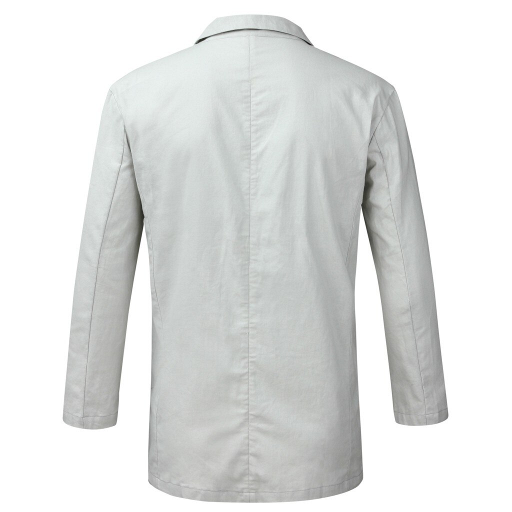 Пиджак мужской jakkesæt herre slim fit linned blanding lomme solide langærmede jakkesæt blazer jakke outwear