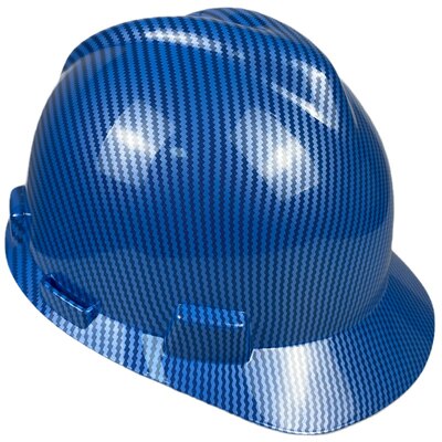 ABS Hard Hat Carbon Fiber Pattern Construction Helmet Safety Engineer Work Cap Anti-collision Protective Hat: Bright Blue