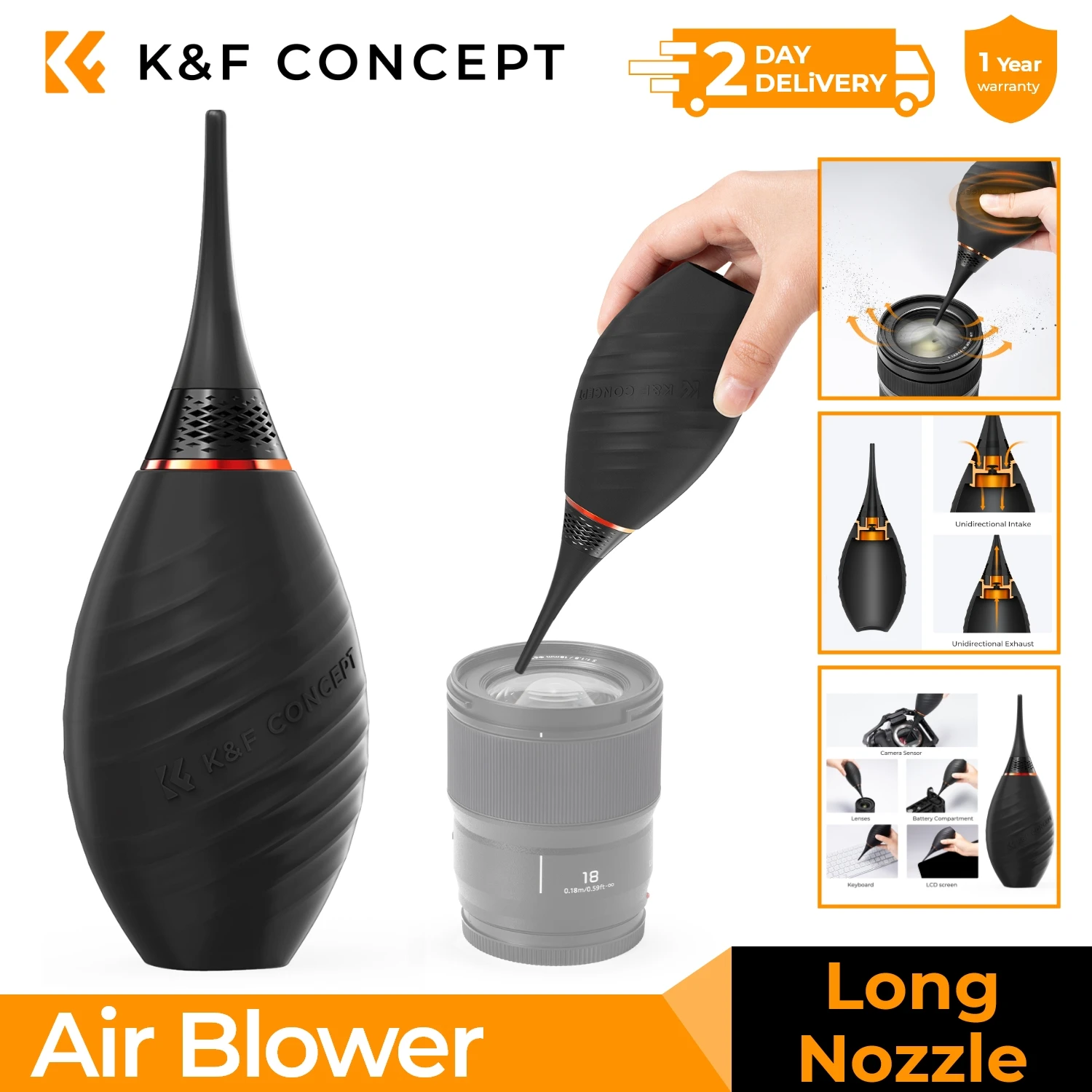 K&F Konzept Luftgebläse, einzelner Lufteinlass, Kameraobjektivgebläse für digitale Spiegelreflexkamera, Sensor, LCD-Bildschirme, Musikinstrumente, Tastatur: Blau
