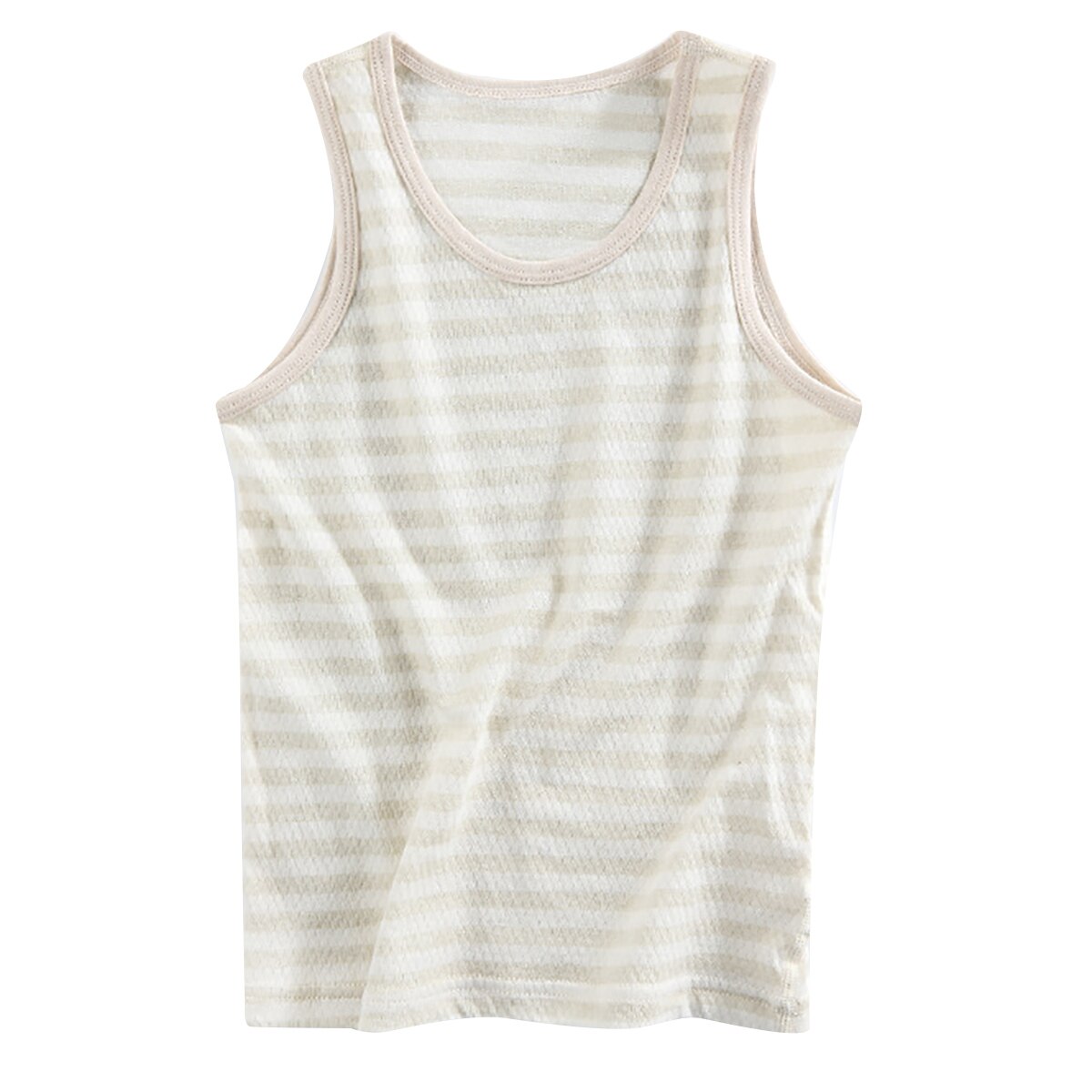 Lasten alusvaatteet puuvilla tytöt pojat topit vauvapoika kesäliivi tyttö camisole lasten raidallinen aluspaita hihaton liivi: Vaaleanvihreä / 140cm
