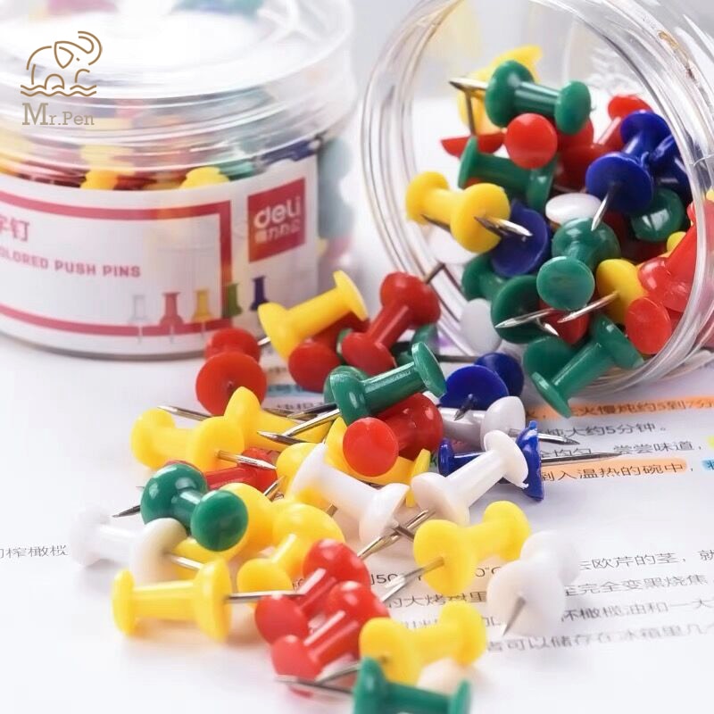 Chinchetas de plástico con punta de acero para trabajo en el hogar Juego de chinchetas de seguridad con punta de corcho, de colores, para encuadernación de oficina, suministros escolares, pernos para pared, 35, 80 unidades