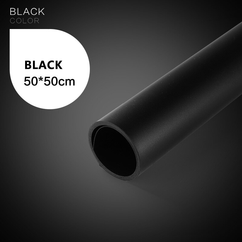 50*50cm Solid Color Photography Backdrop PVC Background Photo Backdrops Paper Waterproof Anti-wrinkle For Studio Photo Shooting: Black