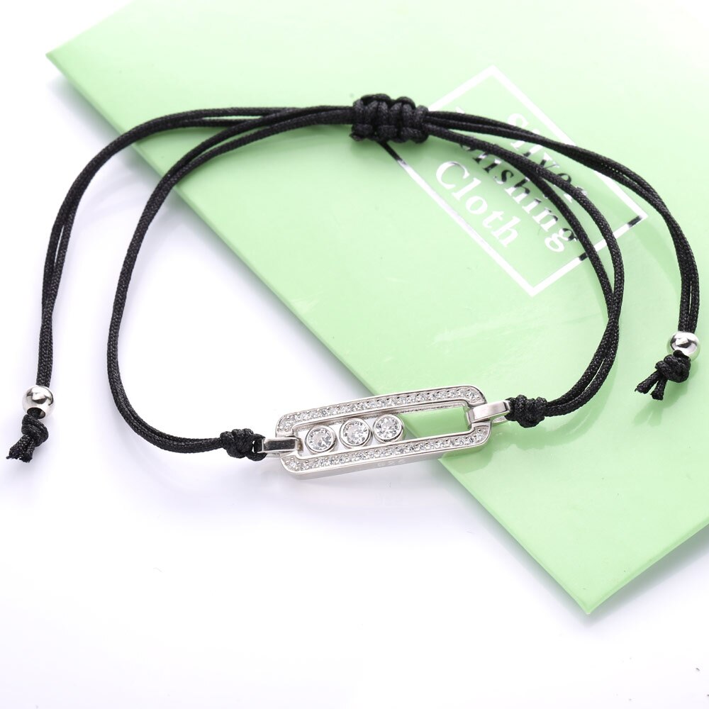 SHADOWHUNTERS-bracelet en argent pur 925 authentique, bijou noir ajustable, avec pierres qui bougent, joaillerie de Couple, à la , accessoire pour fabriquer des parures
