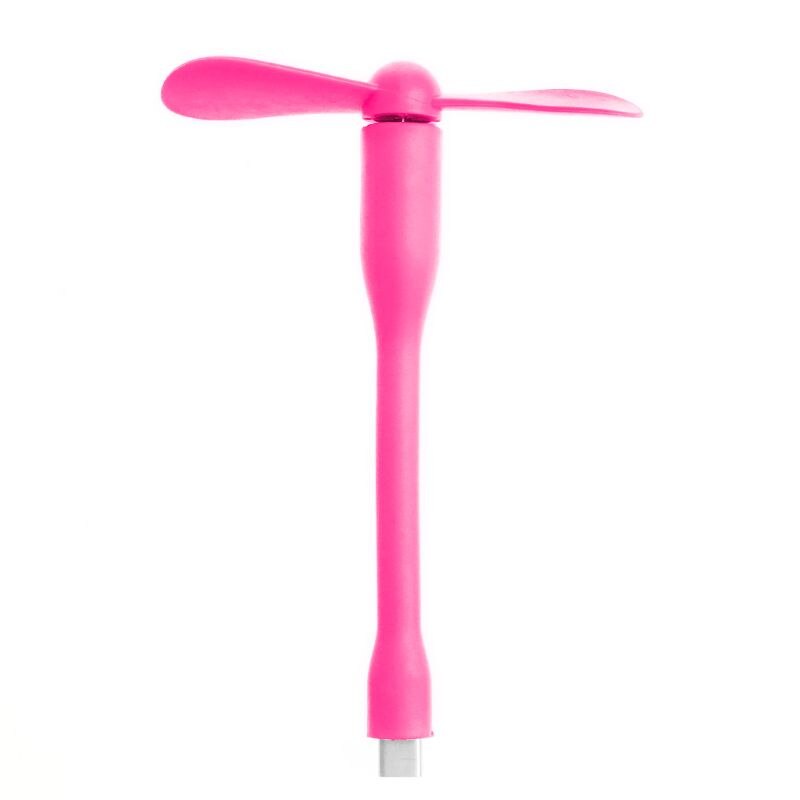 USB tipo C, Mini ventilador TPE portátil Flexible para Samsung S8 LG G6 Macbook con puerto tipo C: Rosa