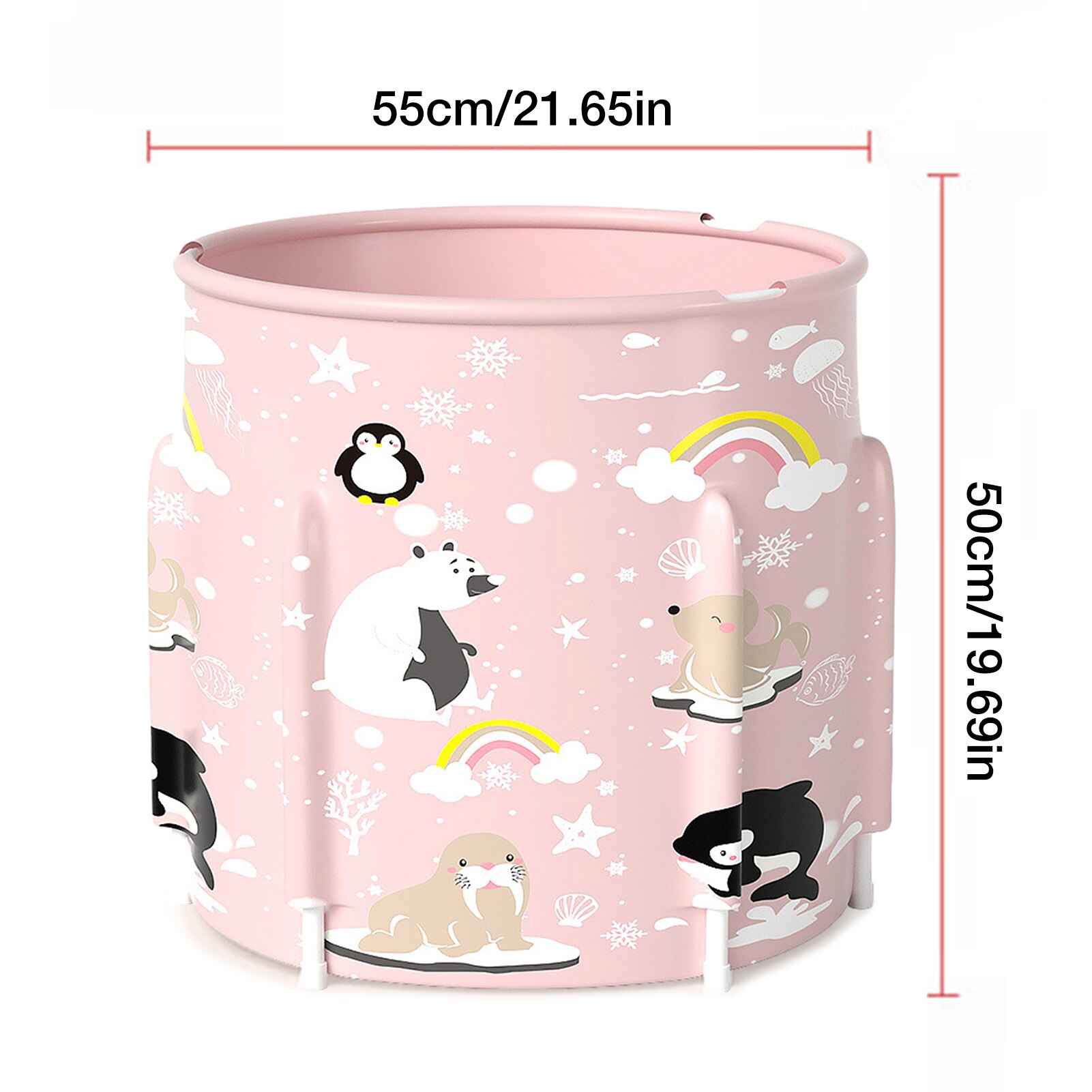 100L Portable Foldable Bathtub Bathroom SPA Tub PVC Standing Bath Tub Moisture Resistance Heat Preservation Children Bath Bucket