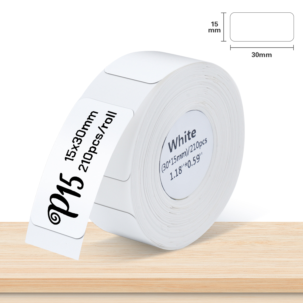 P15 Papierrolle 15x40 Thermoaufkleber 12x40 15x30 14x40 Thermodruckerband Transparentes Etikettenpapier für P15 P12 P11 D30 Q30S: C