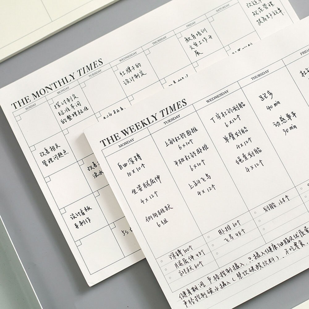 60 Pages Simple Business Day Plan Notepad Weekly Monthly Planner Simple Memo Notebook Portable Medium Memo