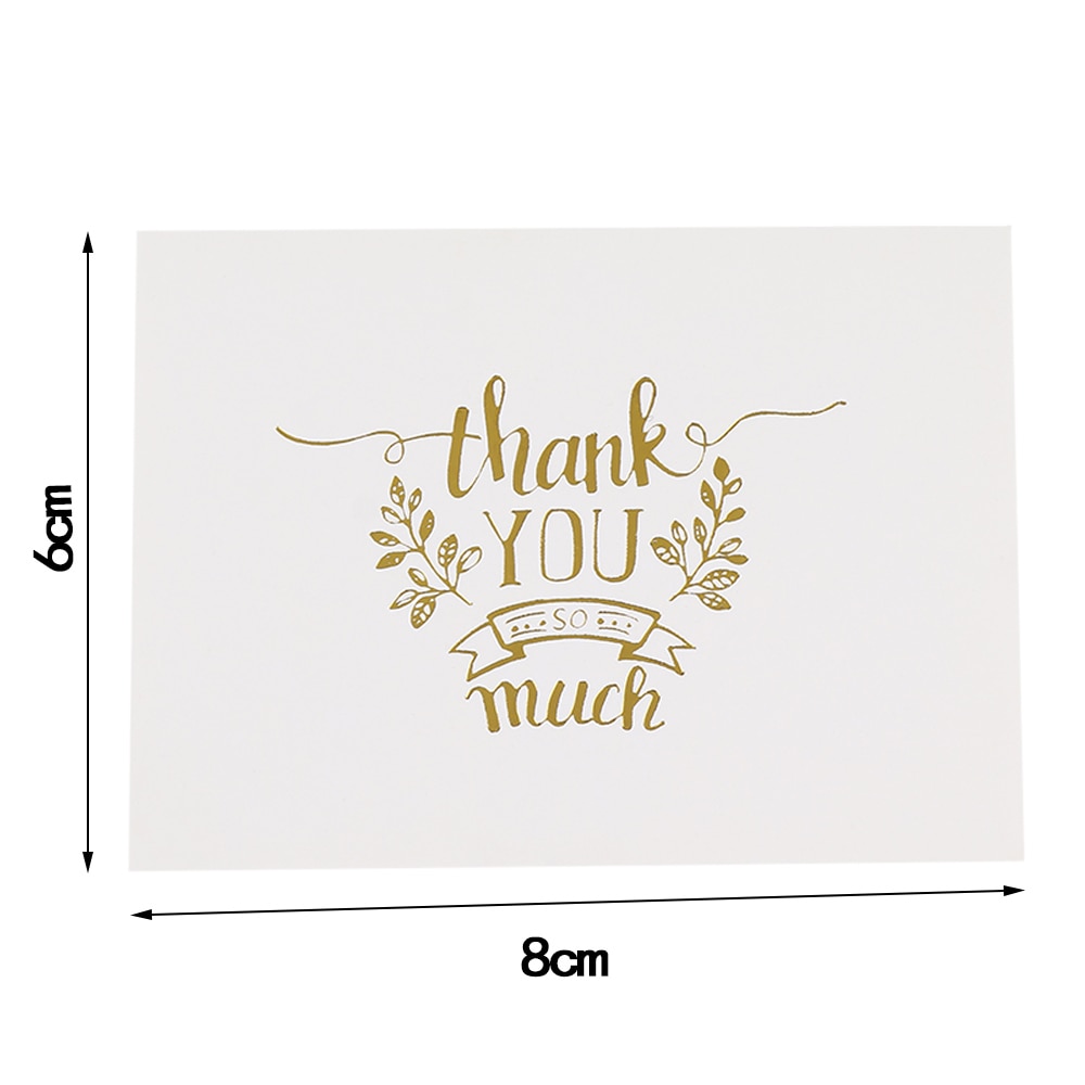 100 Pcs Mini Ouro Em Relevo Cartão de agradecimento Dos Namorados Feliz Aniversário Carta Cartões Do Convite Do Casamento da Festa de Natal