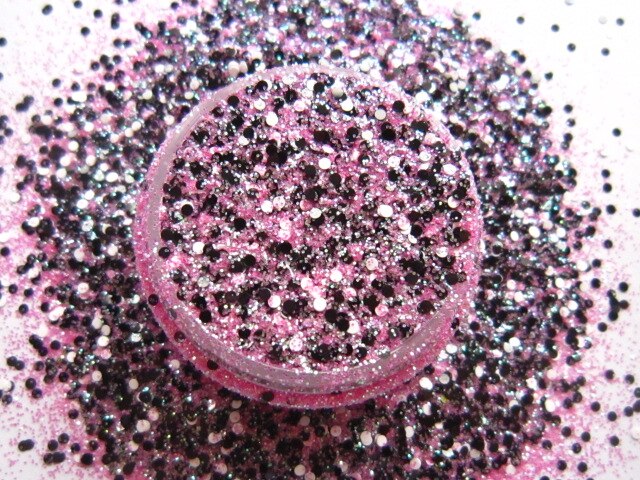 G453 Süssigkeit Rosa Farbe 3D Acryl Nägel Zehen Tipps funkeln Runde Punkte Paillette bilden Glänzend