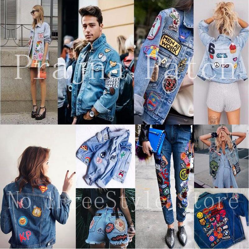 Naszywki motocyklowe kolorowe haftowane naszywki do prasowania na ubrania punkowe, męskie, do szycia kurtki motocyklowej diy