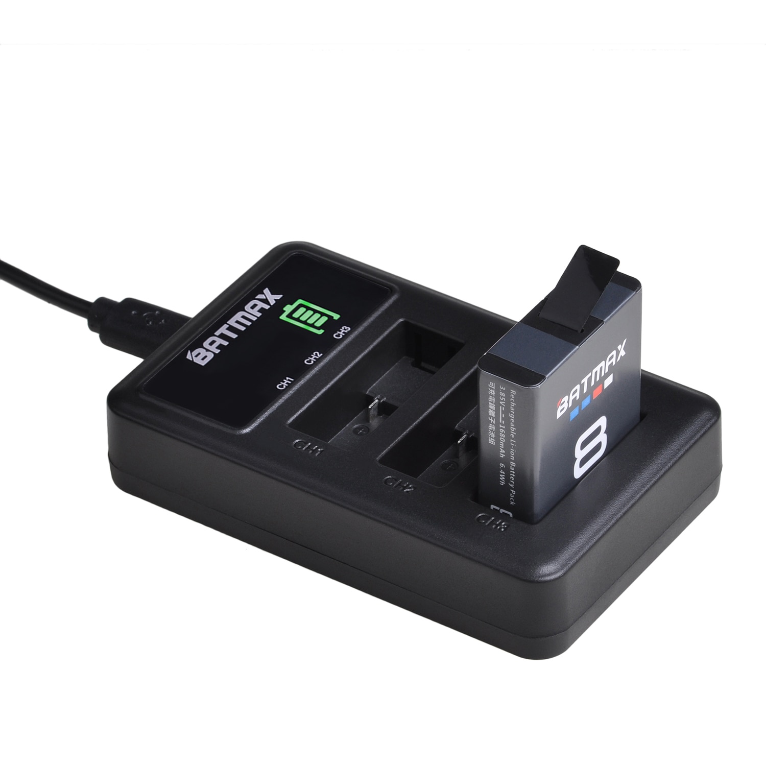Pour GoPro Hero 8 hero 7 hero8 batterie noire GoPro 5 hero 6 batterie Akkus + LED chargeur USB pour Go Pro Hero 8