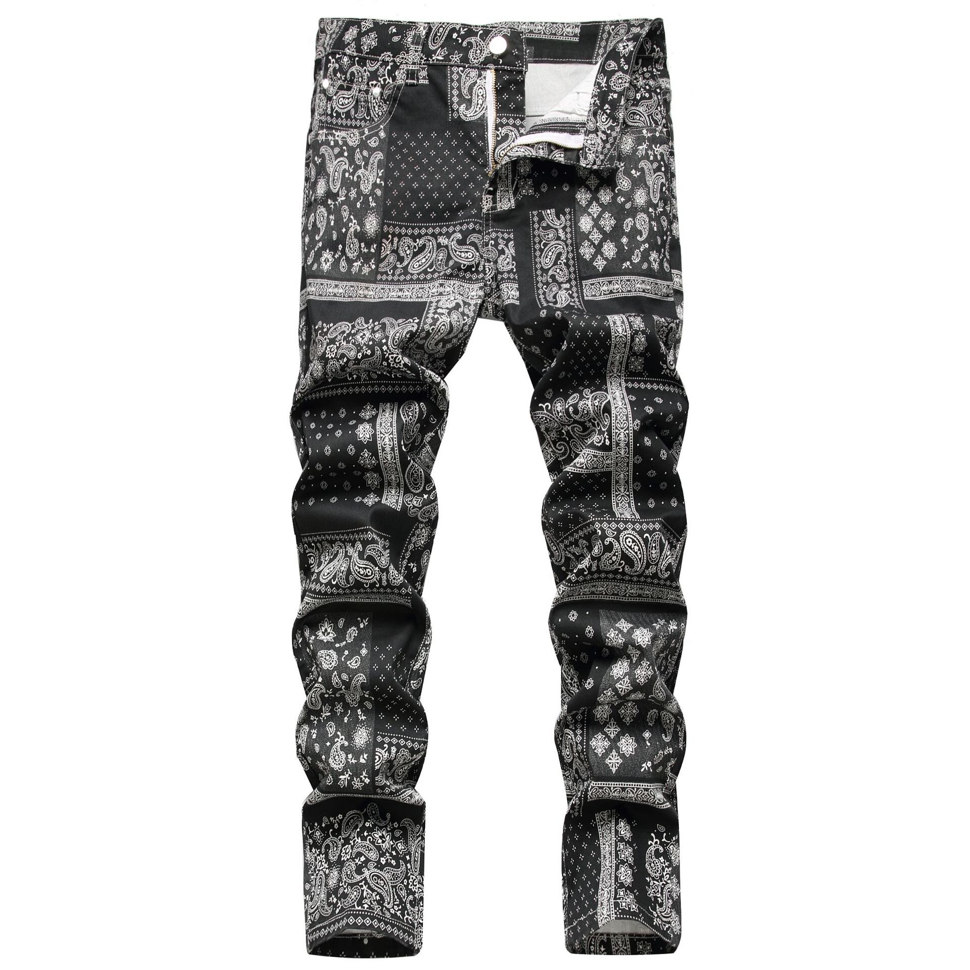Pantalon Avec Motif Homme Jean En Denim Extensible Avec Motif