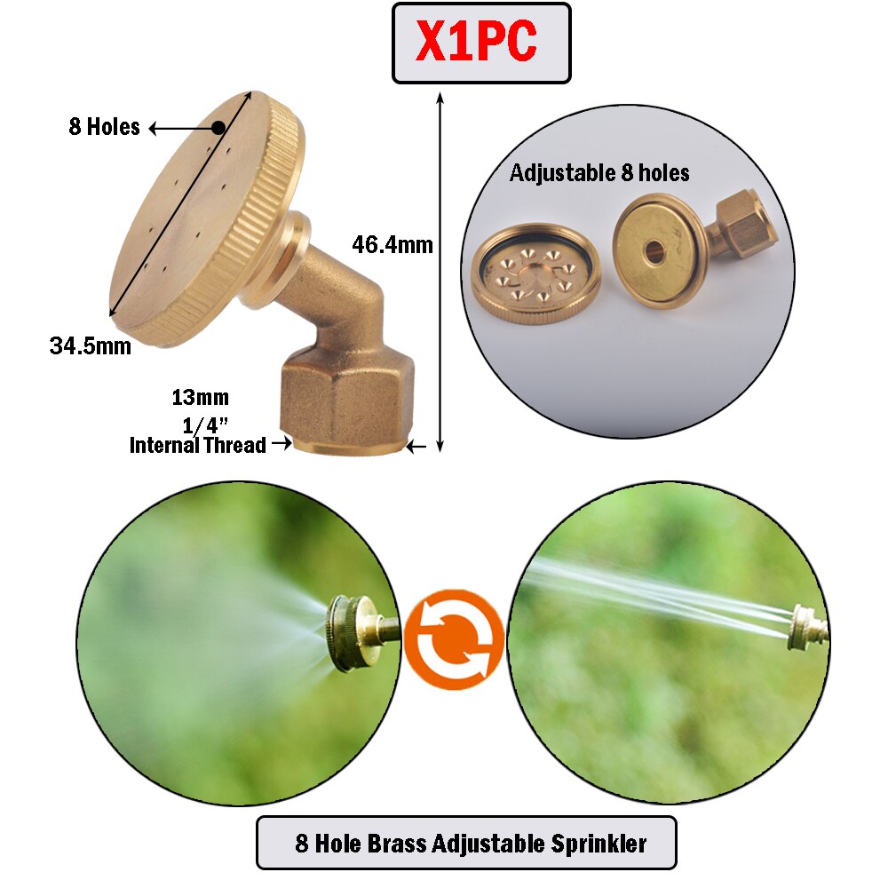 1-8 Hole 1/4" 1/2" 3/4" Brass Sprayer Nozzle Garden Irrigation For Farm Drip Irrigation Pesticide Atomizing Spray Fitting: K