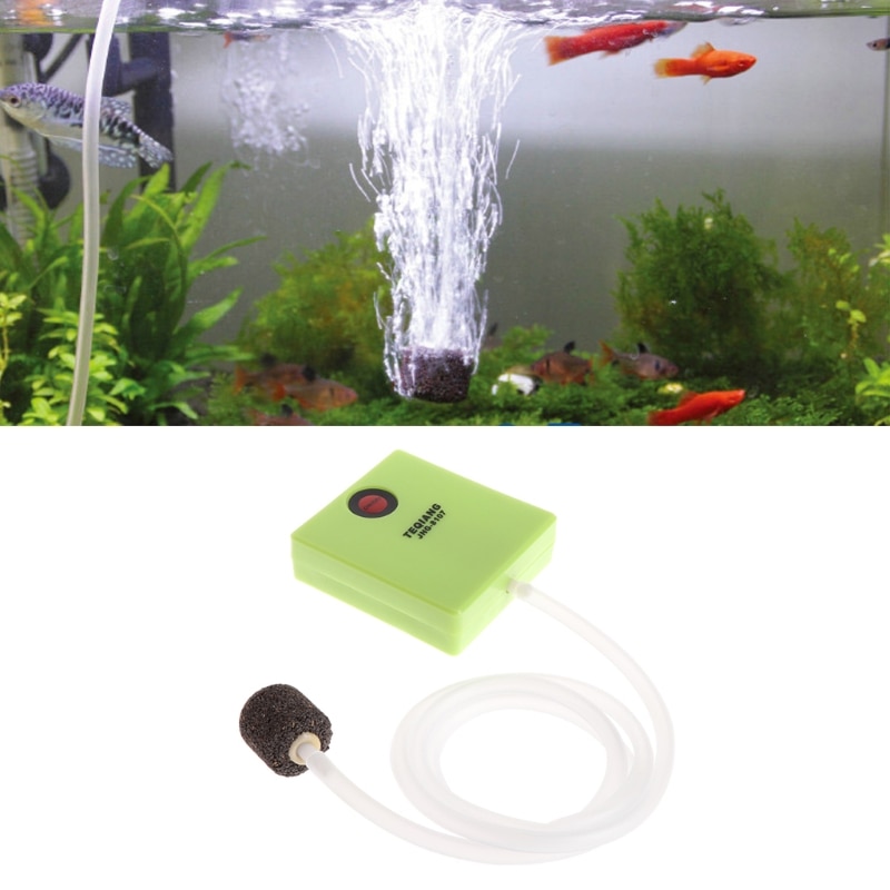 Akvarium torr batteridriven akvarium luftpump luftare syre med luft sten