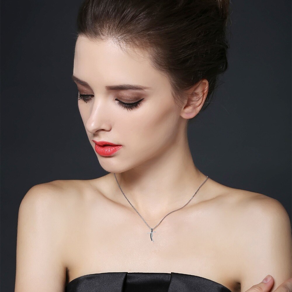 NERO awn 2020 Nuovo 100% 925 sterlina d'argento bella Croce Gioielli di Moda D'avanguardia Collane di Fidanzamento per le Donne di Nozze Pendenti con Gemme E Perle K042