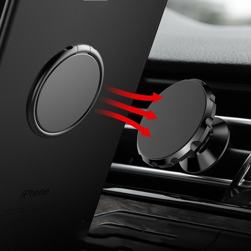 Luxury metal Mobile Phone Socket Holder Universal 360 Degree Rotation Finger Ring Holder Magnetic Car Bracket Stand Accessories