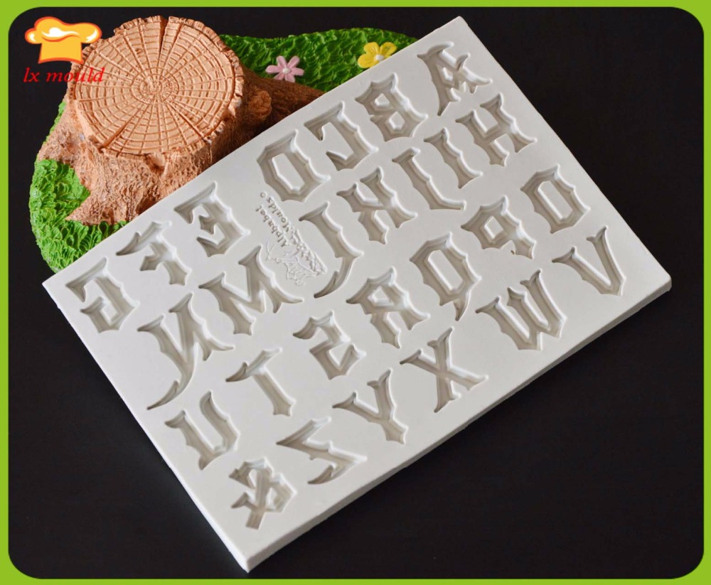 Det gotiska teckensnittet socker socker mögel versaler form matkvalitet platina kiselgel qian peisi mögel