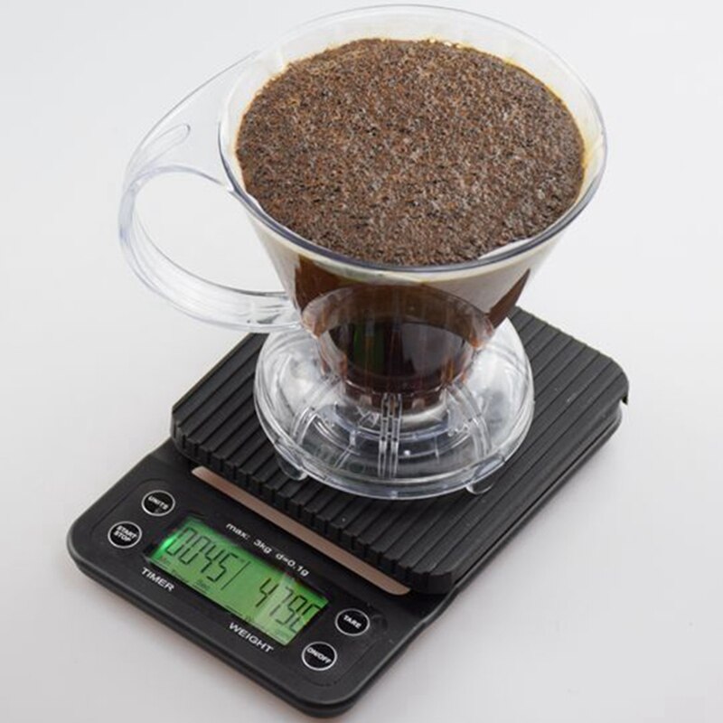 Coffee Scale with Timer High Accuracy Kitchen Food Scale with Tare Function 3KG Max Load 0.1G Precision Sensor