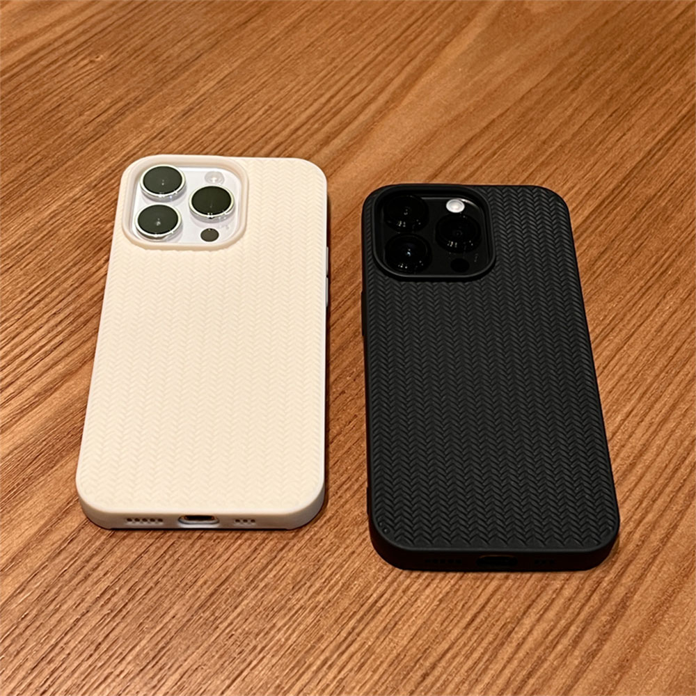 Luxe Breien Graan Telefoon Case Voor iPhone 11 12 13 14 15 16 Pro Max Plus X Xs max XR Bumper Zachte Siliconen Gevallen Cover