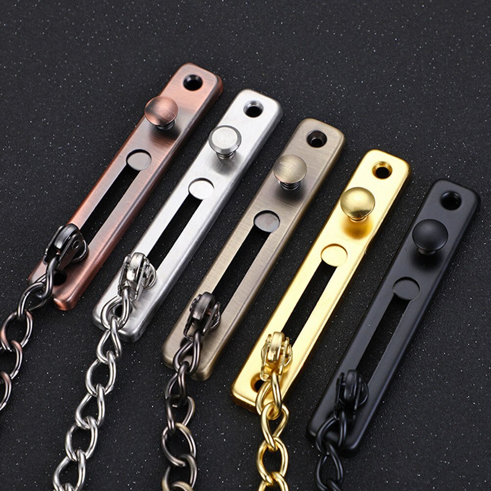 Stainless Steel Door Chain Bedroom Kids Safety Door Bar Lock Anti-theft Hotel Anti-lock Buckle Insurance Door Bolt with Screws
