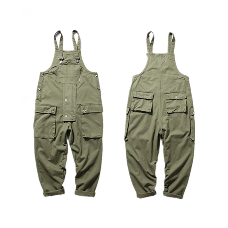 Amekaji-monos siameses Vintage para hombre, mono informal de una pieza, pantalones holgados de: XXL / Verde militar